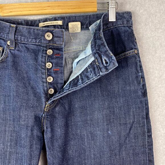 John Varvatos Mens 33 Authentic Fit Jeans Button Fly Blue Denim - Picture 4 of 10